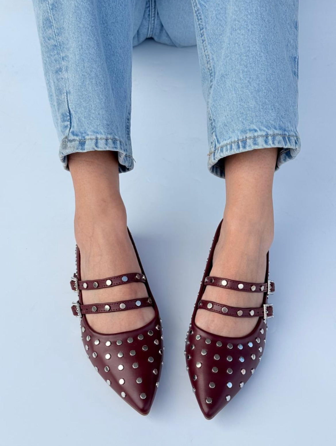 Ballerinas burdeo tachas