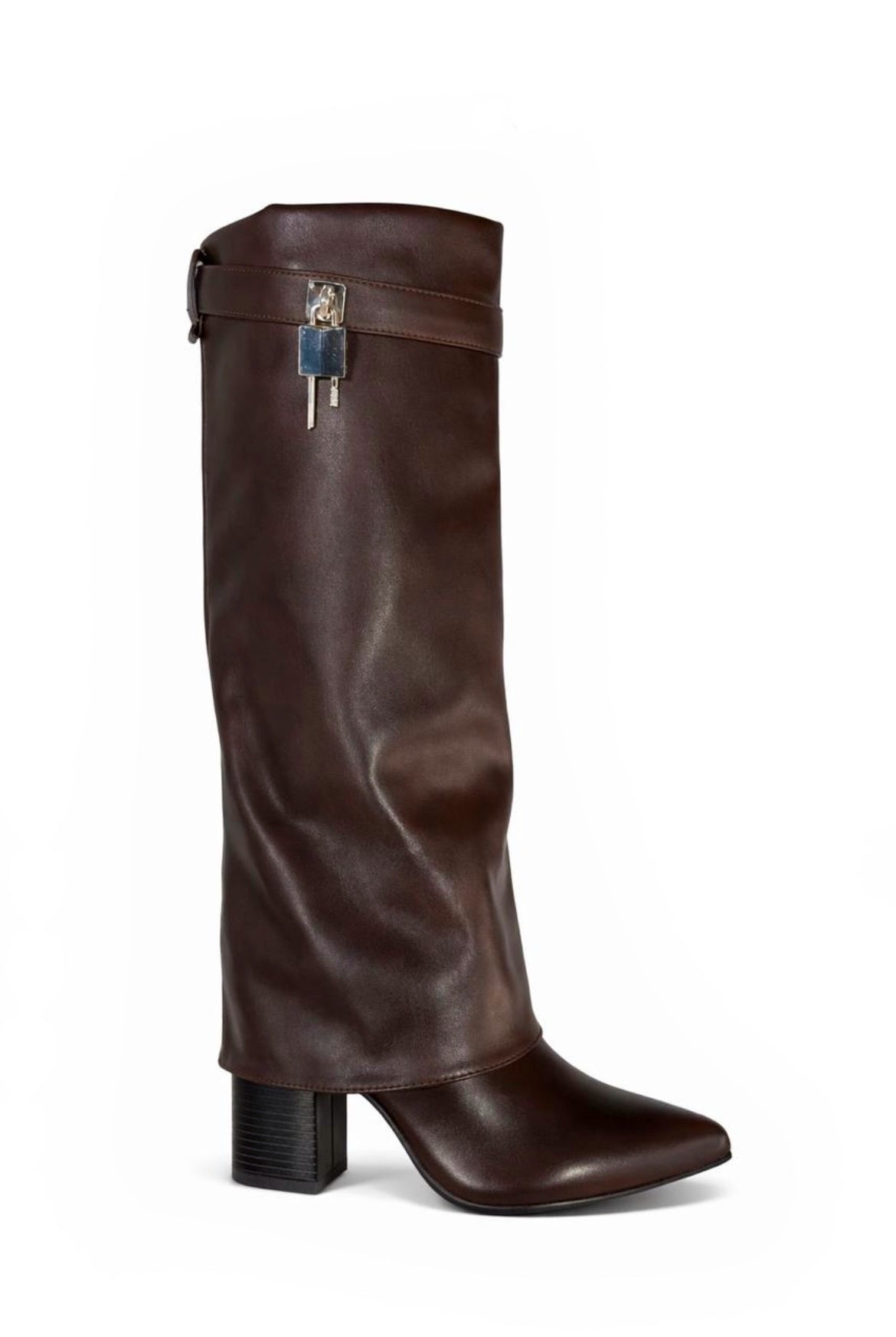 Botas candado marrón eco cuero