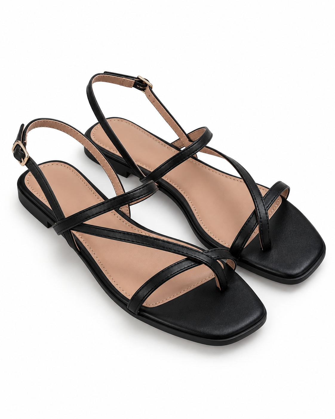 Sandalias planas negras