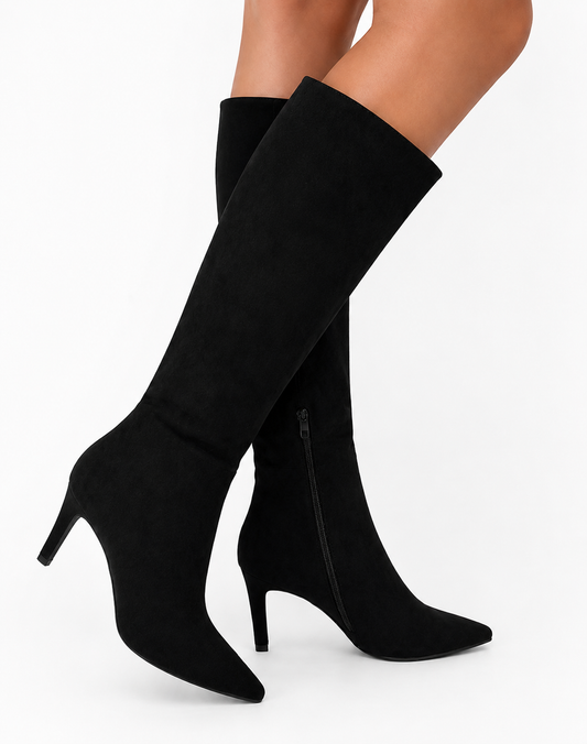 Botas negras simil gamuza
