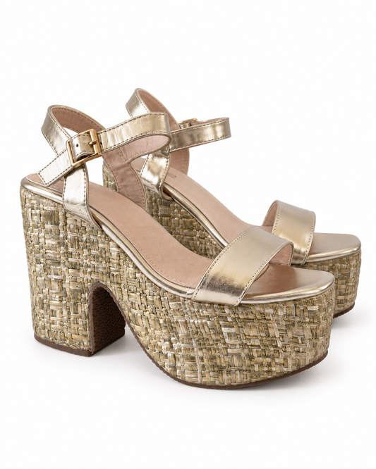 Sandalias plataforma doradas