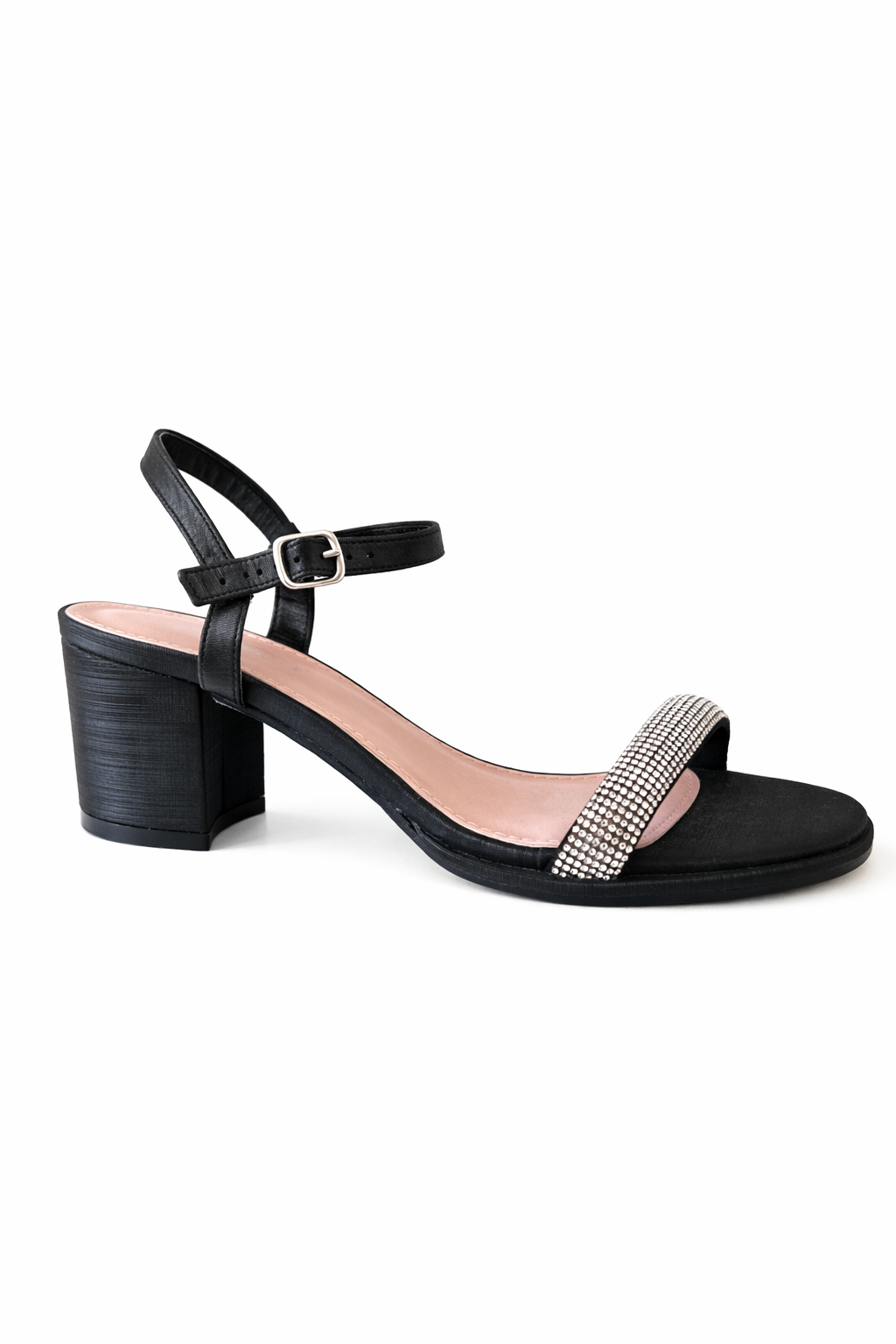Sandalias negras taco bajo