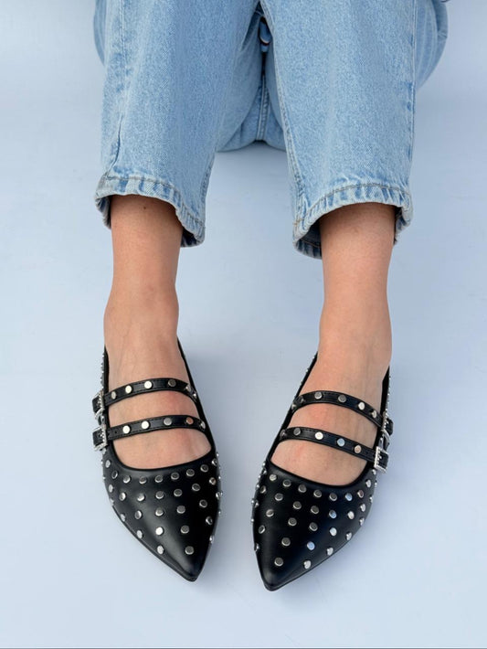 Ballerinas black tachas