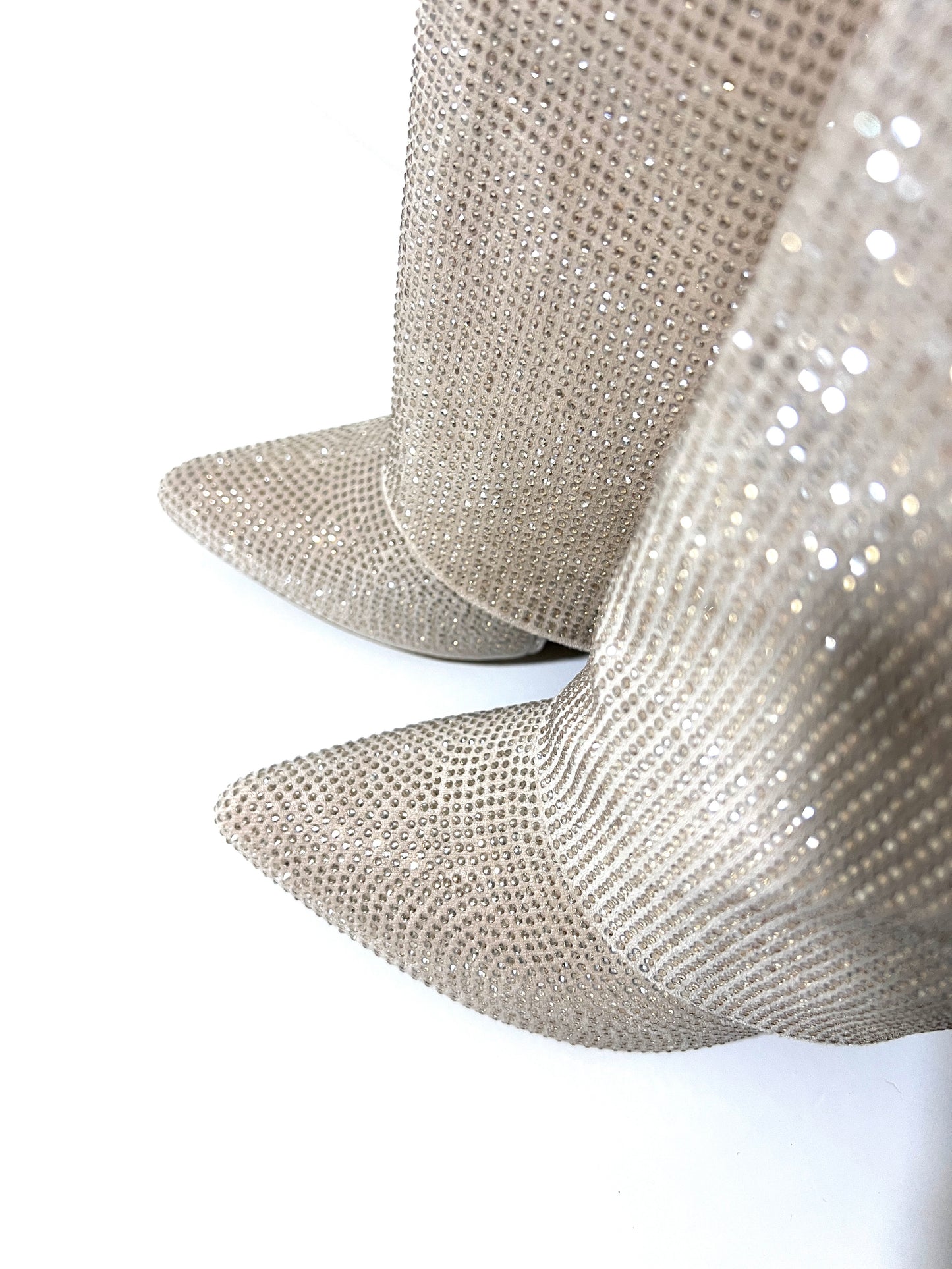 Botas candado cristales beige