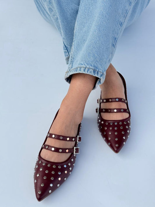 Ballerinas burdeo tachas