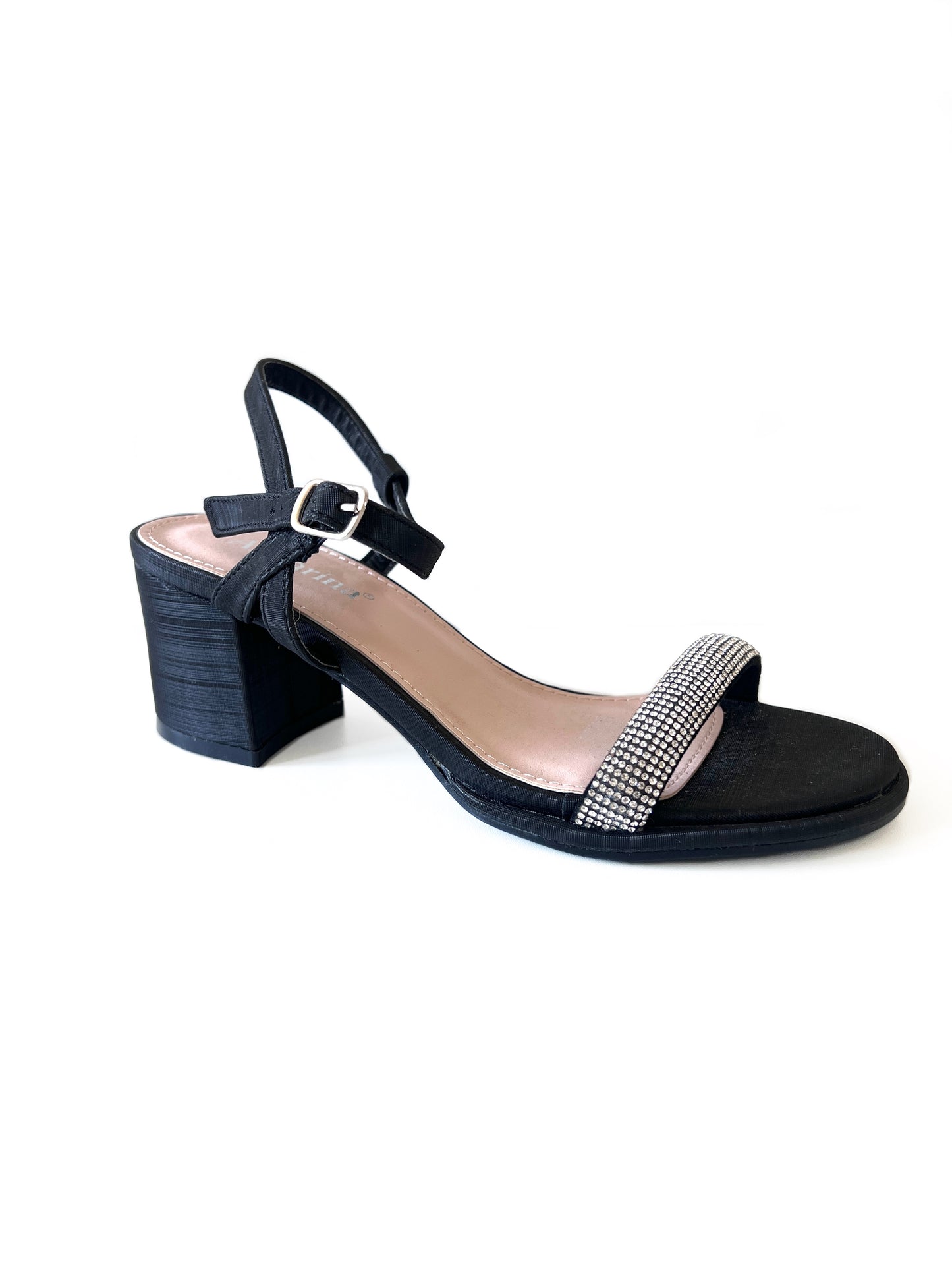 Sandalias negras taco bajo