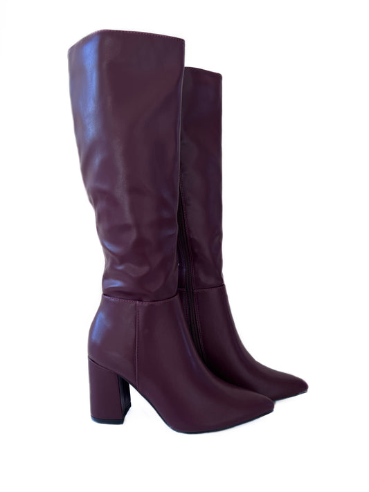 Botas burdeo bajas