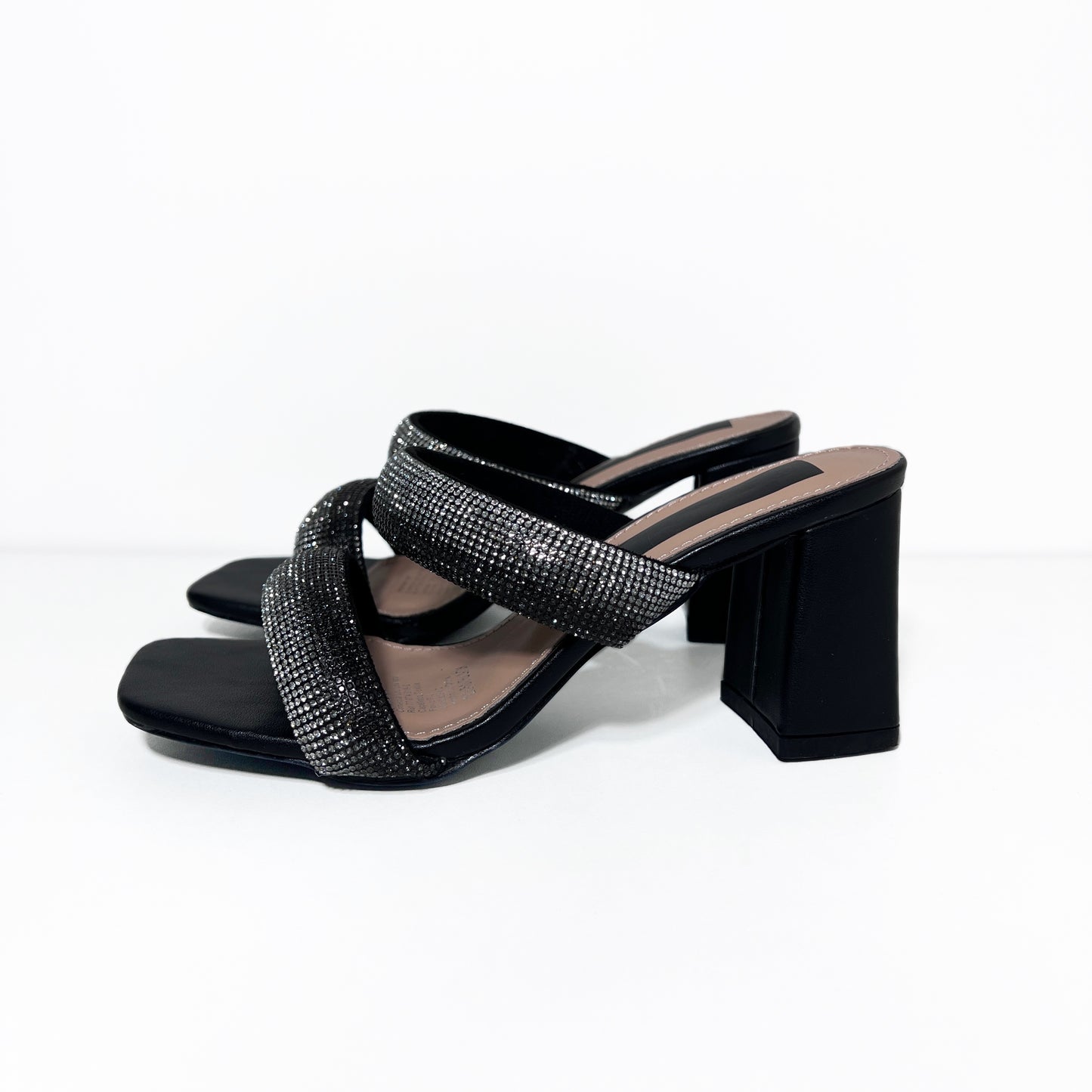 Sandalias Negras con brillo- 23-51