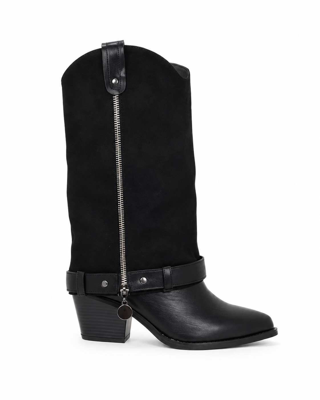 2 en 1 bota / botín texano black