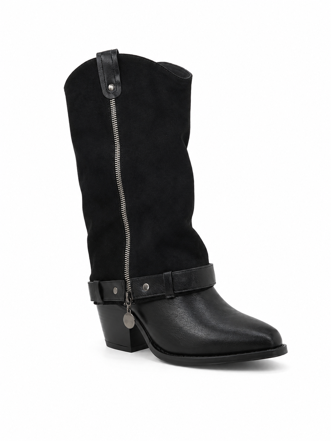2 en 1 bota / botín texano black