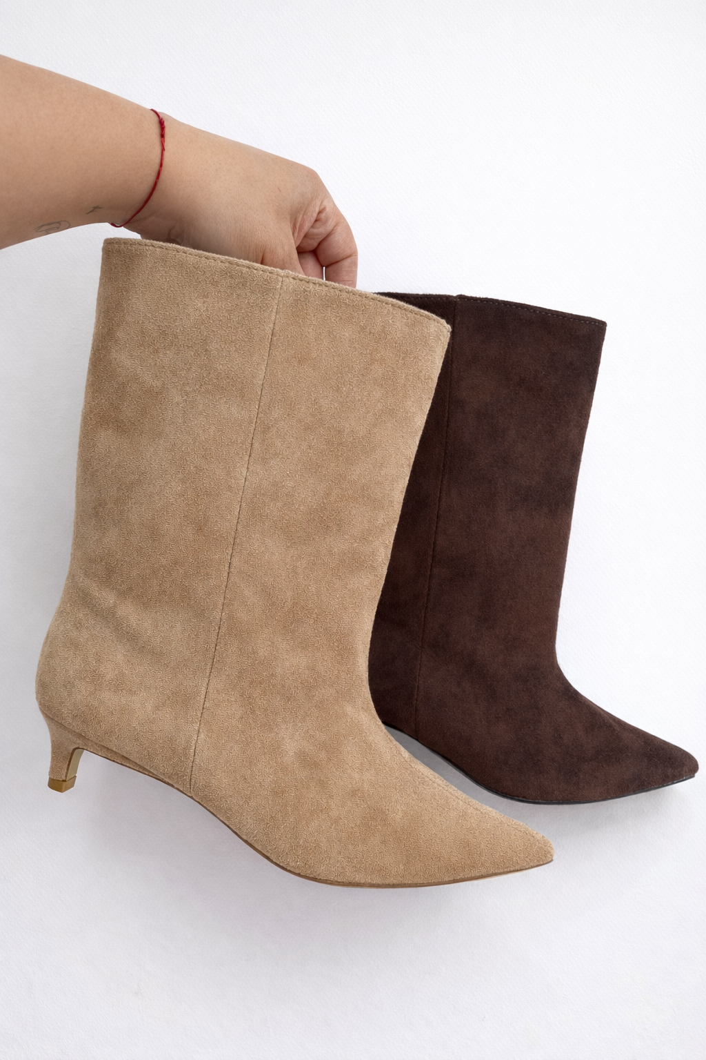 Botín simil gamuza beige